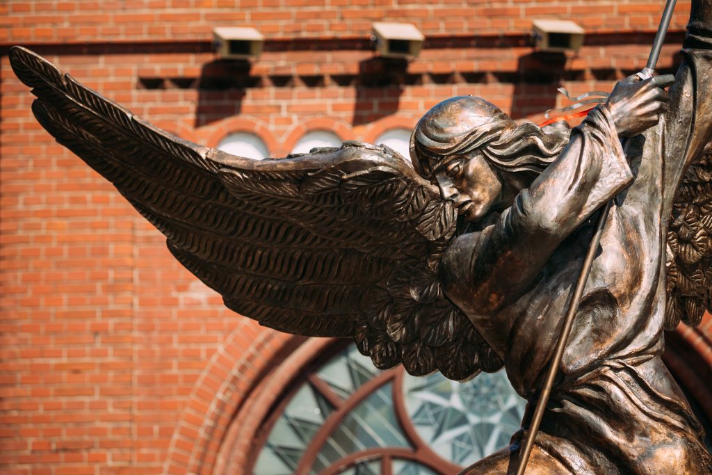 Statue Of Archangel Michael With Outstretched Wings